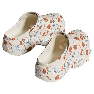 厚底洞洞鞋女款外穿夏季2026新款海边沙滩防滑包头增高凉拖鞋夏天