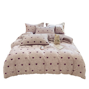 牛奶绒珊瑚绒四件套被套床上冬天季加绒加厚法兰绒床单三件套冬季