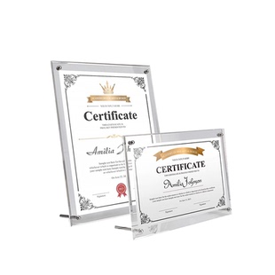 水晶玻璃荣誉证书A4奖状结业获奖授权书聘书外壳任命证件书企业优秀员工毕业颁奖裱相框架奖牌展示框打印定制