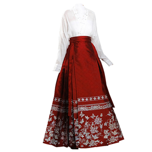 明制马面裙女套装国风上衣日常款螺钿红黑色通勤改良薄款汉服春季