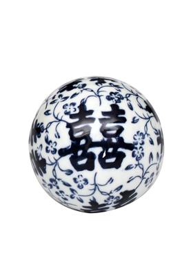 摆设手绘水中漂浮球鱼缸陶瓷摆件