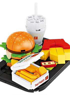 美食套餐模型积木玩具