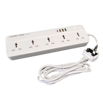 LDNIO英规拖板五插位带USB口