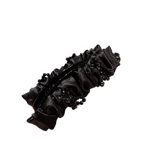 气质新款缎面掰掰夹高级感水钻香蕉夹女马尾夹洋气竖式发夹竖夹女