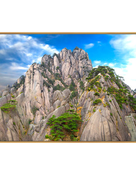 招财有山无水靠山图高山风水挂画