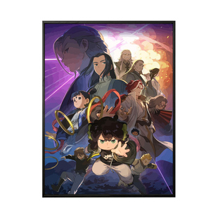 罗小黑战记2数字油画diy填充填色手工绘涂卡通动漫丙烯油彩装饰画