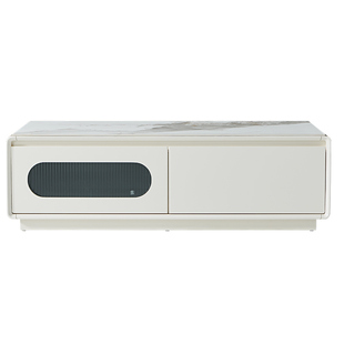 双虎奶油风茶几客厅家用小户型现代简约轻奢岩板落地电视柜23103