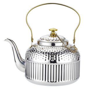 加厚不锈钢锤纹提柄茶壶烧水壶餐厅酒楼饭店茶壶电磁炉煮茶壶