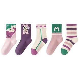 六指鼠运动儿童袜子女童宝宝中高筒春秋季厚款秋冬天女孩小腿潮袜