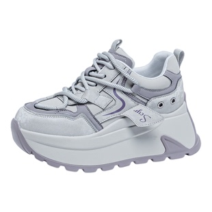 真皮加绒休闲鞋女厚底百搭内增高老爹鞋秋冬新款炸街保暖运动棉鞋