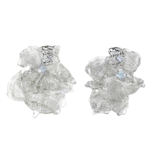 新款ATRIAL SENSING银色大花朵耳钉耳环轻奢夸张耳饰独特气质原创