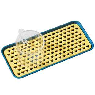 创意盘子家用长方形可爱沥水盘菜盘网红餐盘少女心北欧茶水杯托盘