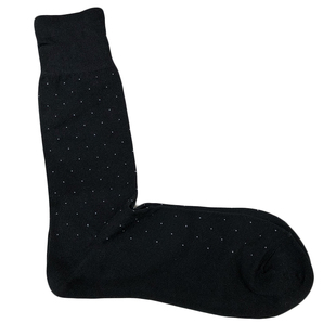 外贸出口新款蓝色黑色小点点商务正装深色绅士袜长筒袜棉质男袜