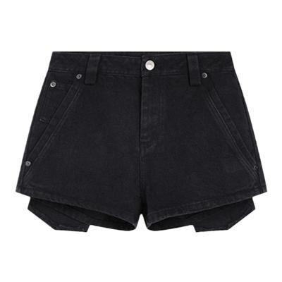 YJ1NGZYZJ 皮标大口袋牛仔短裤