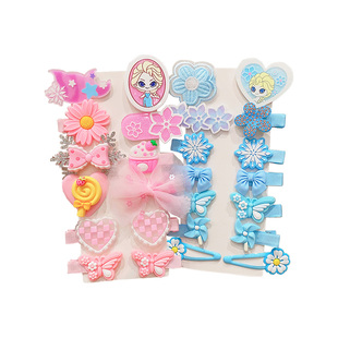 儿童发夹艾莎公主碎发夹女孩可爱卡通不伤发发卡冰雪奇缘女童头饰