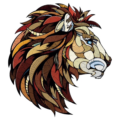 EWA狮子木制异形拼图木质不规则动物拼板高级感相框成人解压礼物