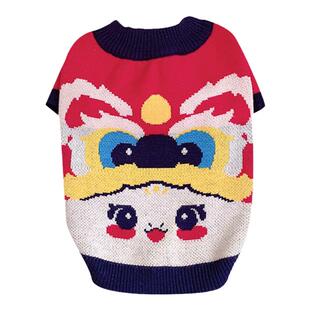 米乐狗狗新年衣服春秋款宠物小狗柯基法斗过年毛衣比熊泰迪猫冬季