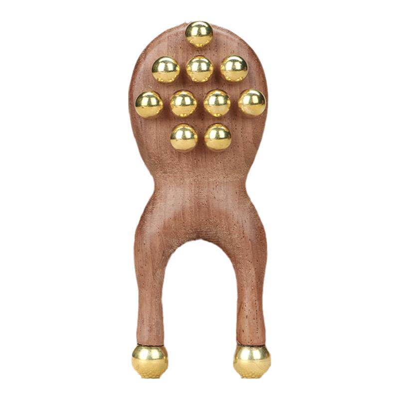 黄铜胡桃木小青蛙眼鼻穴位按摩器