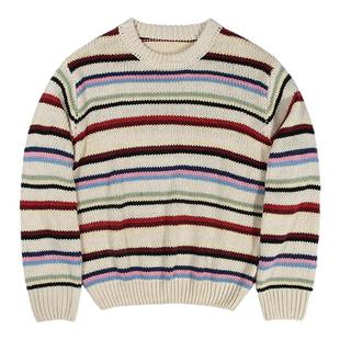 CountryMoment 秋冬复古宽松彩色条纹毛衣男女Cleanfit套头针织衫