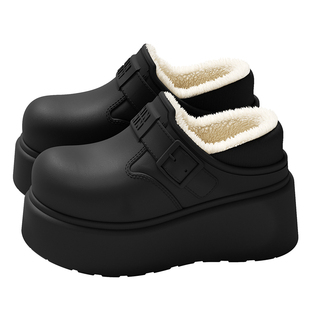 厚底增高棉拖鞋女款冬季2025新款防水包跟保暖小个子棉鞋女外穿冬