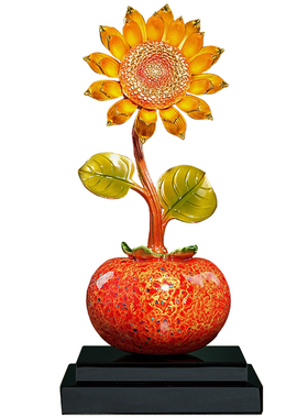 柿柿如意向日葵摆件客厅玄关装饰