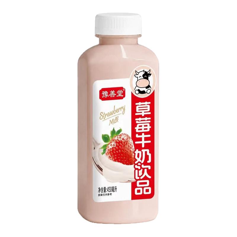 豫善堂草莓蓝莓香蕉生椰果味牛奶乳酸菌饮料450ml*15瓶整箱工厂发
