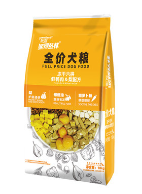 派得六拼冻干鸭肉梨狗粮10KG