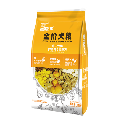 派得六拼冻干鸭肉梨狗粮10KG
