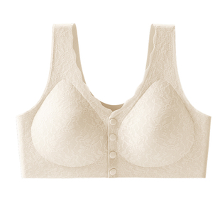 帕兰朵妈妈内衣前扣文胸中老年妇女专用无钢圈无痕大码胸罩夏薄款