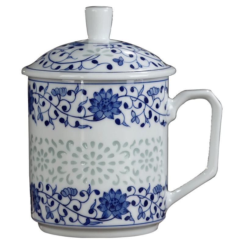 九楼阁中式釉下彩高白瓷中式茶杯