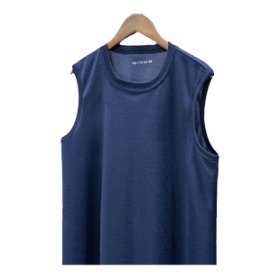 新款备勤无袖衫蓝色坎肩透气体能短裤户外训练背心打底衫无袖背心