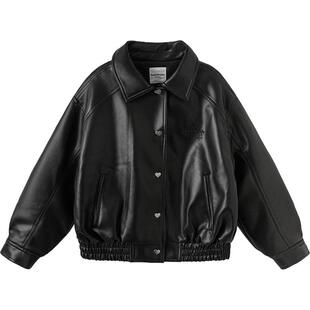 【商场同款】巴拉巴拉童装儿童棉服女童2026新款春装皮衣外套时尚