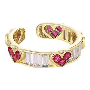 粉色精致戒指女小众设计独特开口食指戒轻奢高级感韩系指环装饰品