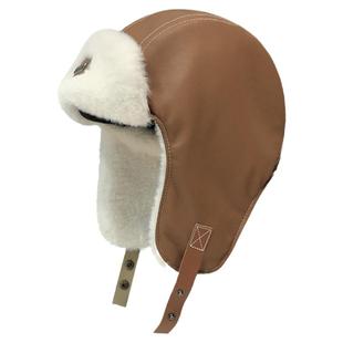 复古皮革飞行帽子女2024新款冬季保暖护耳雷锋帽加绒骑行防寒帽男