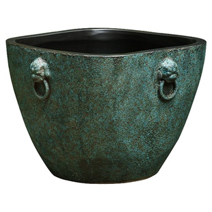 景德镇粗陶陶瓷鱼缸睡莲盆荷花大缸碗莲盆缸仿石水缸金鱼流水摆件