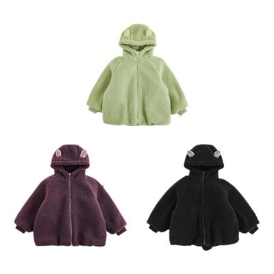 幼悠男童2025新款小恐龙犄角翅膀连帽毛绒外套冬季加厚保暖冬装潮