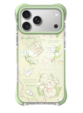 磁吸亚克力半透四角防摔适用iphone17promax苹果16pro卡通15可爱14男女包相机AI键绿紫粉框卷毛小绵羊手机壳