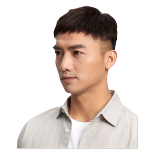 瑞贝卡假发男士头顶补发块全真发mono网底轻薄透气细碎刘海补发片