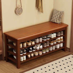 实木多层鞋架鞋柜一体式免安装2025新款家用入户门口简易置物架子