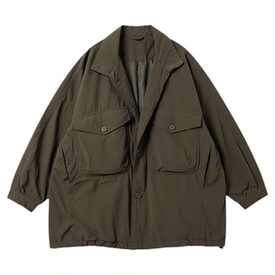 绿色韩版工装风大口袋棉服风衣女冬季新款宽松休闲加厚中长款上衣