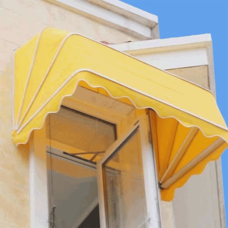 海口弧形遮阳棚法式棚白色装饰蓬可伸缩式别墅阳台雨棚户外窗户防