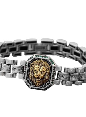 狮子纯银手链霸气复古回纹高级感