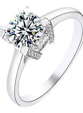 莫桑石钻戒女1克拉情侣对戒ins潮