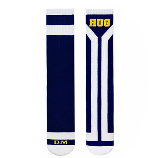 D.M男袜 时尚潮流高筒拼色棉质字母运动毛圈底袜子足球网红长袜