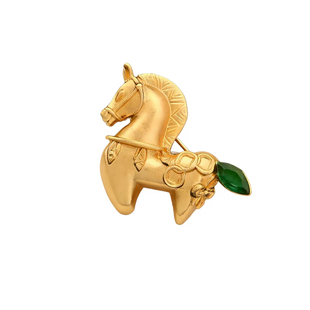 气质复古小马哑金胸针新年别针配饰生肖马本命年胸花礼物男女同款