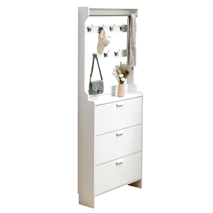 超薄鞋柜17cm经济型家用门口大容量新款简约入户翻斗式鞋架带衣架