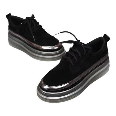 春季厚底松糕鞋欧洲站百搭