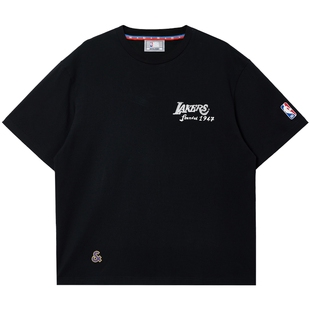 【NBA联名】杰克琼斯男装春夏新款湖人队印花短袖T恤宽松打底衫