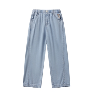 PawinPaw卡通小熊童装春夏季女童直筒九分牛仔裤儿童裤子