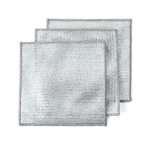 双层钢丝洗碗布抹布不沾油厨房专用洗碗刷锅银丝布钢丝球清洁布